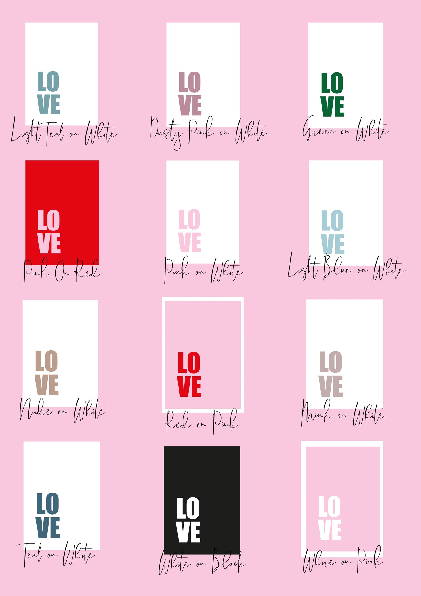 I Love You. In French. Poster Print. A5, A4, A3 any colour