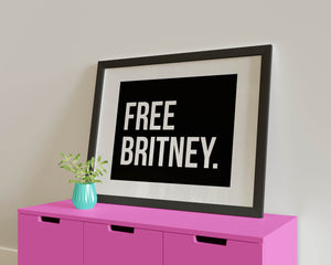 Free Britney White on Black Art Print.