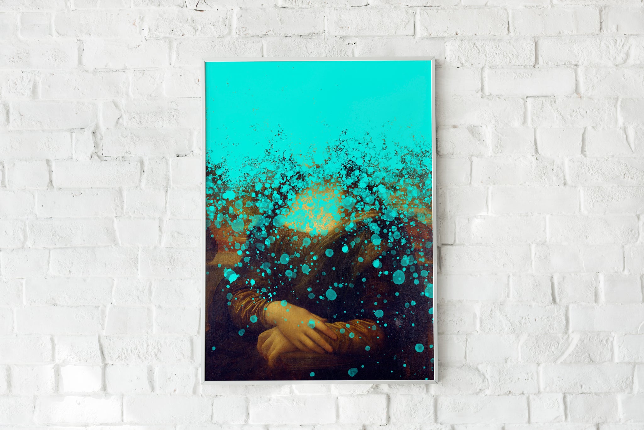 Mona Lisa Paint Splat Print. All sizes